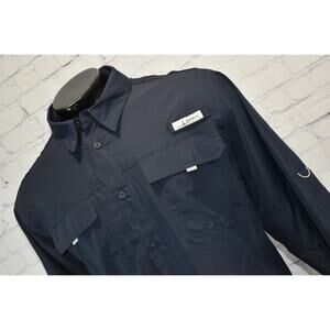 Habit Fishing Shirt Mens Size XL Performance Polyester Hiking Blue Vented